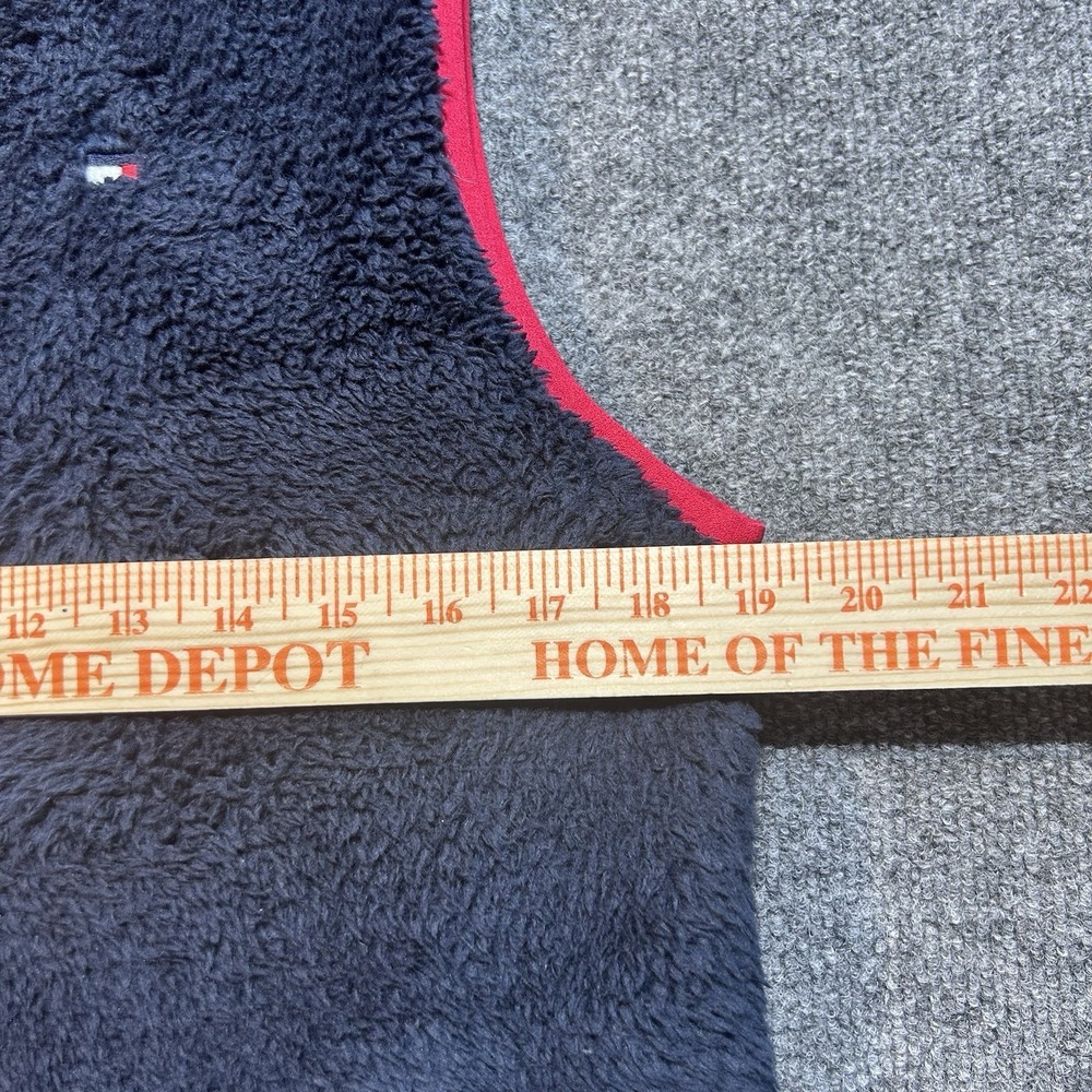 Tommy Hilfiger Sherpa Fleece Vest Women's Small Navy Red Full Zip Logo Pockets - Picture 5 of 14
